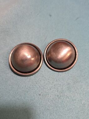 Round Dome Silver-Tone Clip Earrings